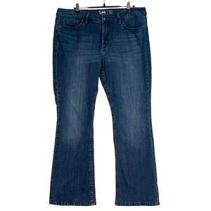 Lee Regular Fit Boot Cut Mid Rise Blue Jeans Womens 14P Stretch Denim Classic